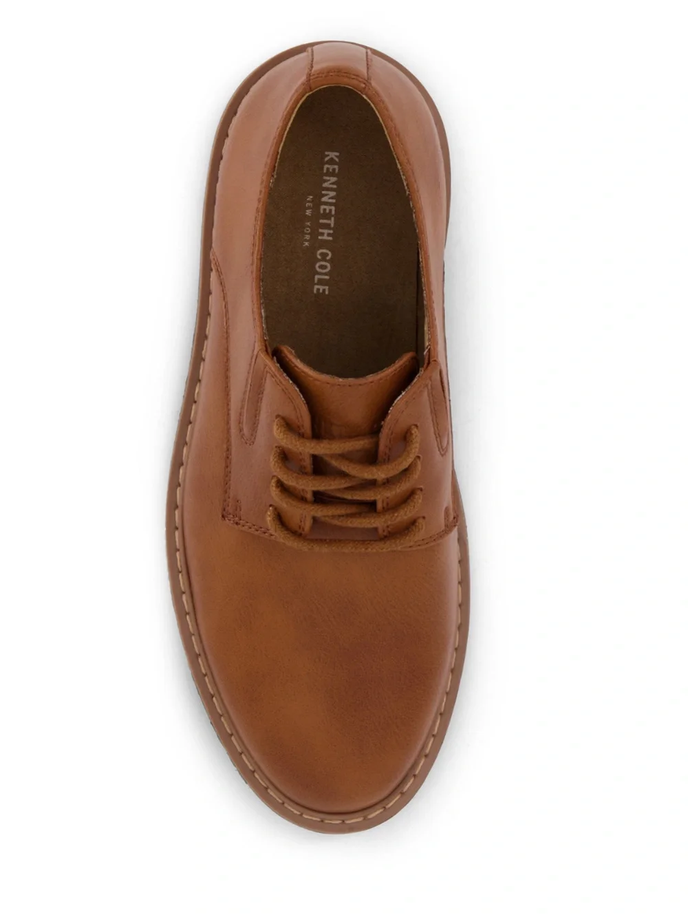 🤎 NWT//Kenneth Cole Boys Padded Inside Brown Lace-Up Dress Shoe/Sz 5 🤎
